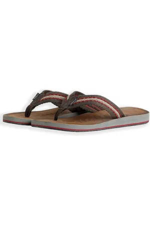 Weird Fish Brown Malham Leather Look Flip Flop Slippers uk7eu41