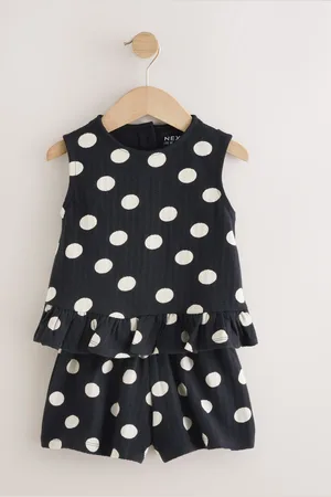 Next Monochrome Spot Peplum 100% Cotton Vest and Shorts Set (3mths-7yrs) 5