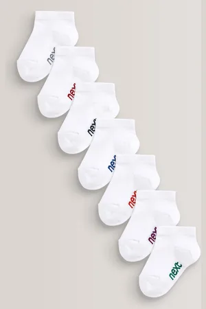 Next White Rich Trainers Socks 7 Pack 4-6.5