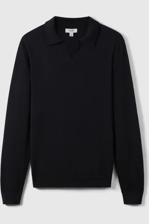 Reiss Milburn Merino Wool Half-Zip Polo Shirt S