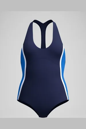 Speedo Blue Womens Colourblock Boyleg Swimsuit L