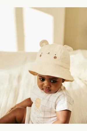 Next Neutral Bear 100% Cotton Baby Woven Bucket Hat 6