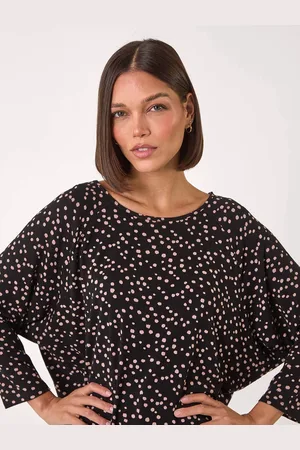 Roman Natural Spot Print Stretch Top AU 12