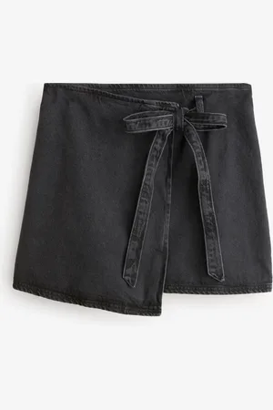 Next Wrap Denim Mini 100% Cotton Skirt AU 16 Tall