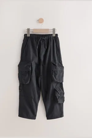 Next Black Baggy Pocket Cargo Trousers (3-16yrs) 8 Years (128 cm)