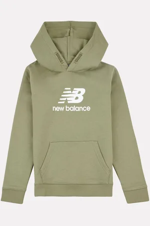 New Balance Green Boys Brush Back Stacked Logo Hoodie 15