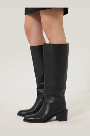 Jigsaw Black Leather Heeled Riding Boots AU 6 (EU 37)