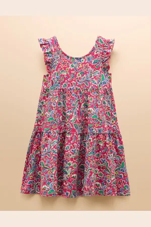 Joules Butterly Print Frill Sleeve Dress 146152cm