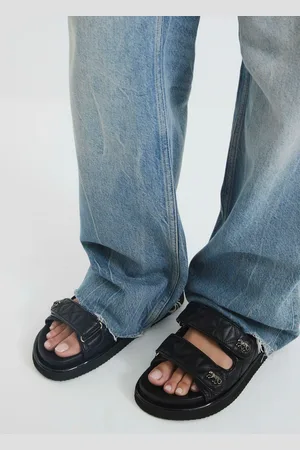 River Island Black Quilted Chunky Footbed Sandals AU 9 (EU 40)