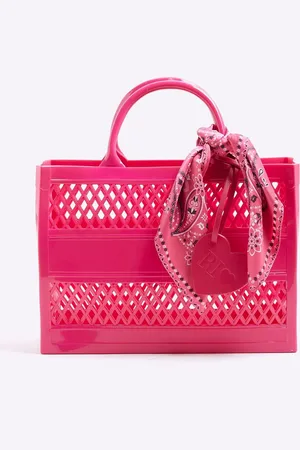 River Island Pink Girls Jelly Tote Bag One