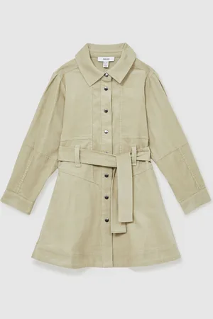 Reiss Mara 9-13 yrs Corduroy Belted Long-Sleeve Dress 12