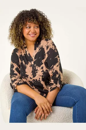 Roman Natural Curve Stretch Jersey Abstract Top AU 18