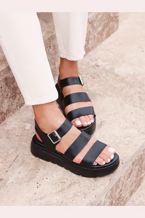 Linzi Black Venus Double Strap Flatform Sandals AU 10 (EU 41)
