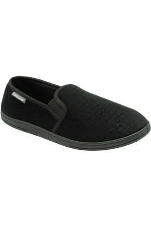 Dunlop Black Mens Twin Gusset Full Slippers AU 12 (EU 47.5)