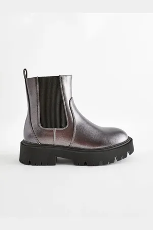 Next Silver Metallic Chunky Chelsea Boots AU 8 (EU 42)