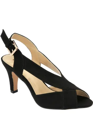 Lotus Black Slingback Occasion Cross Strap Sandals AU 7 (EU 38)
