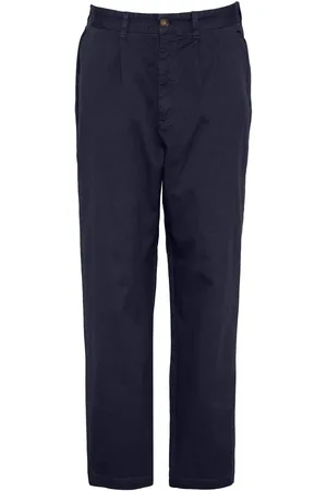 Barbour Blue Washed Regular Fit Trousers 38W x 31L (UK 38 R)