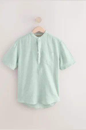 Next Overhead Cotton Linen Blend Short Sleeve Shirt XXL