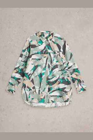 White Stuff Sophie Longline 100% Organic Cotton Shirt AU 14