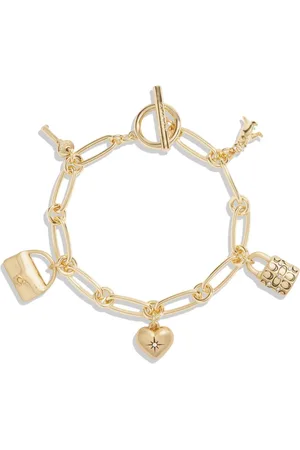 Coach Gold Tone Iconic Charm Bracelet One