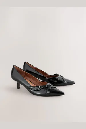 Next Standard Fit Forever Comfort Point Toe Eyelet Buckle Low Courts AU 6 (EU 37)