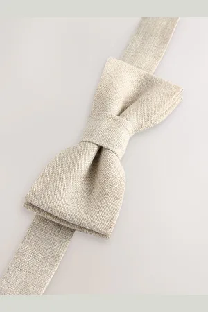 Next Neutral 100% Linen Mix Bow Tie (1-16yrs) 1