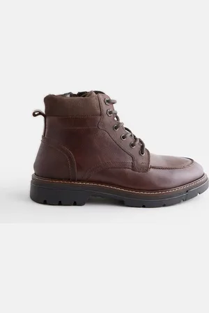 Next Brown Leather Apron Toe Zip Up Boots AU 9 (EU 43)