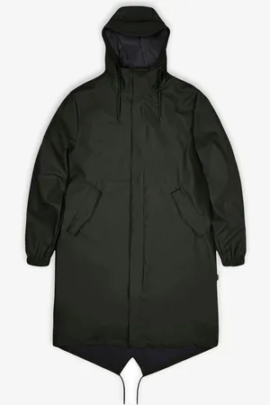 Rains Green Fishtail Waterproof Parka Jacket XS