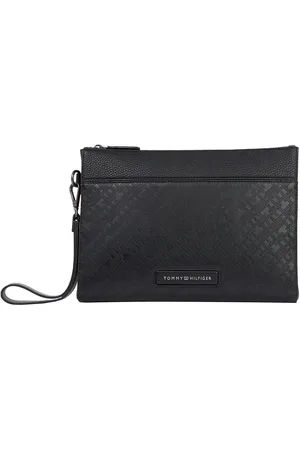 Tommy Hilfiger Black Monogram Pouch Bag One