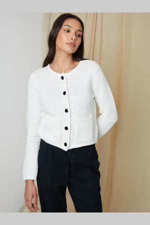 Threadbare White Button Up Knitted Cardigan AU 14