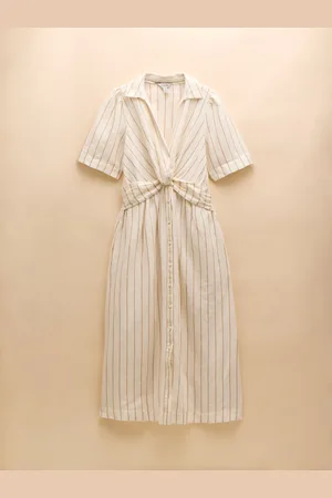 Joules Marina Linen Blend Knot Front Dress AU 6