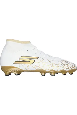 Skechers White White / Gold Older Kids Firm Ground High Football Boots AU 13 (EU 32)