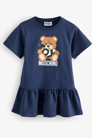Moschino Logo Jersey Short Sleeve Dress With Peplum Hem 14 Years (164cm)