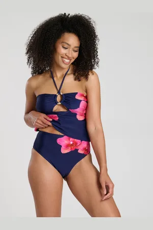 South Beach Blue Printed Ring Detail Tummy Control Tankini Set AU 10