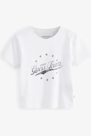 Guess White Baby 100% Cotton Vintage Logo Cropped T-Shirt S
