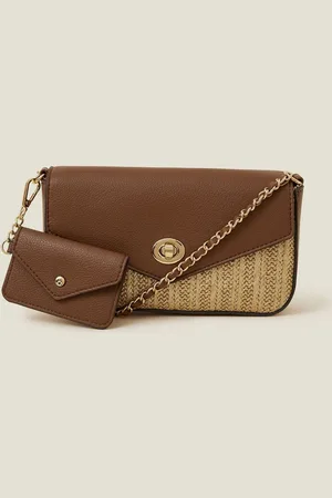 Accessorize Gold Metallic Raffia Cross-Body Bag One