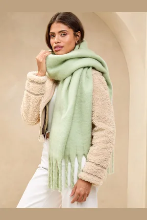 Lipsy London Green Oversized Supersoft Brushed Scarf One