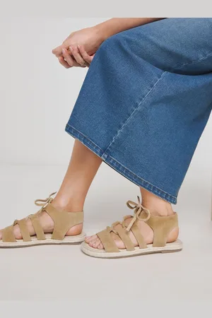 Simply Be Natural Extra Wide Fit Lace Up Detail Flat Espadrille Sandals In Wide Fit eu43uk9