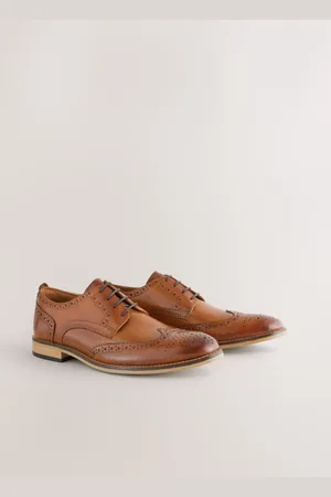 Next Standard Fit Leather Contrast Sole Brogue Shoes AU 6.5 (EU 40)