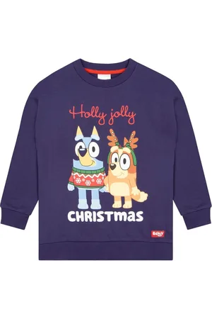 Character Purple Bluey And Bingo Christmas 100% Cotton Sweatshirt S