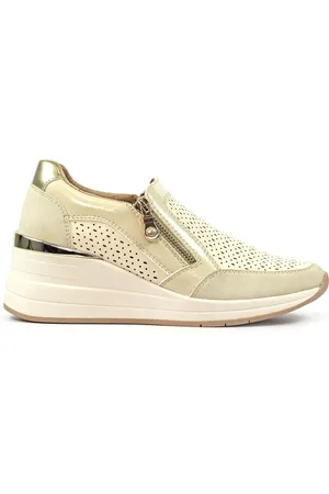 Lunar Barcelona Beige Wedge Trainers AU 8 (EU 39)