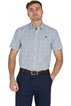 Raging Bull Short Sleeve Floral 100% Cotton Poplin Shirt 5XL