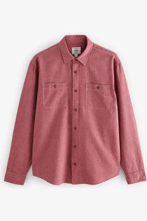 Next Twin Pocket Textured Long Sleeve 100% Cotton Shirt M