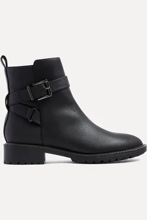 Linzi Black Buckle Detail Ankle Watson Boots AU 9 (EU 40)