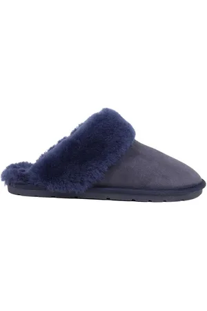 JONES BOOTMAKER Blue Bella Rose Sheepskin Mules Slippers AU 8 (EU 39)