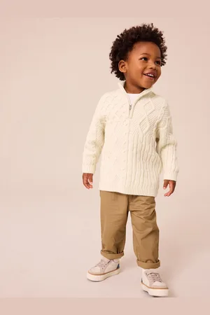 Next Ecru Cable Knit Zip Neck Jumper (3mths-7yrs) 6