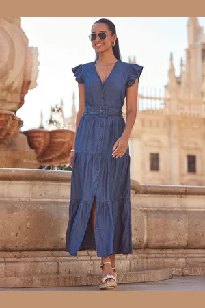 Sosandar Ruffle Sleeve Tiered Hem Midi Dress 12