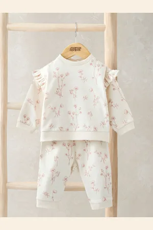 Mamas & Papas Pink Floral Print Sweatshirt And Leggings Set 3