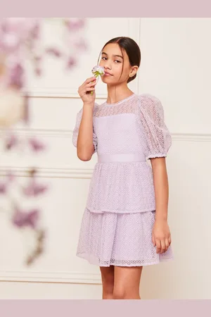 Lipsy London Lace Puff Sleeve Occasion Dress (2-16yrs) 4 Years (104cm)