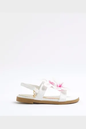 River Island White Girls Orchid Flower Sandals US 4 (UK 3)